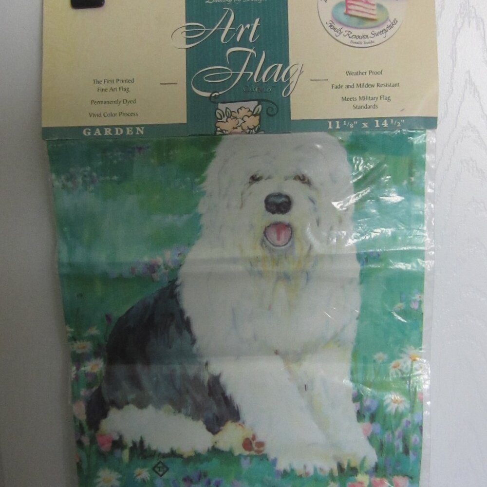 SHEEPDOG GARDEN FLAG ~ BRAND NEW, SEALED/11" x 15" ~ Toland